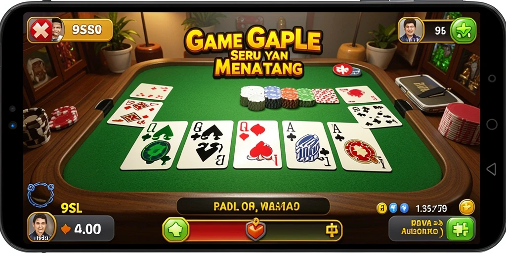 Tampilan screenshot gameplay Gaple 9SL yang menarik.