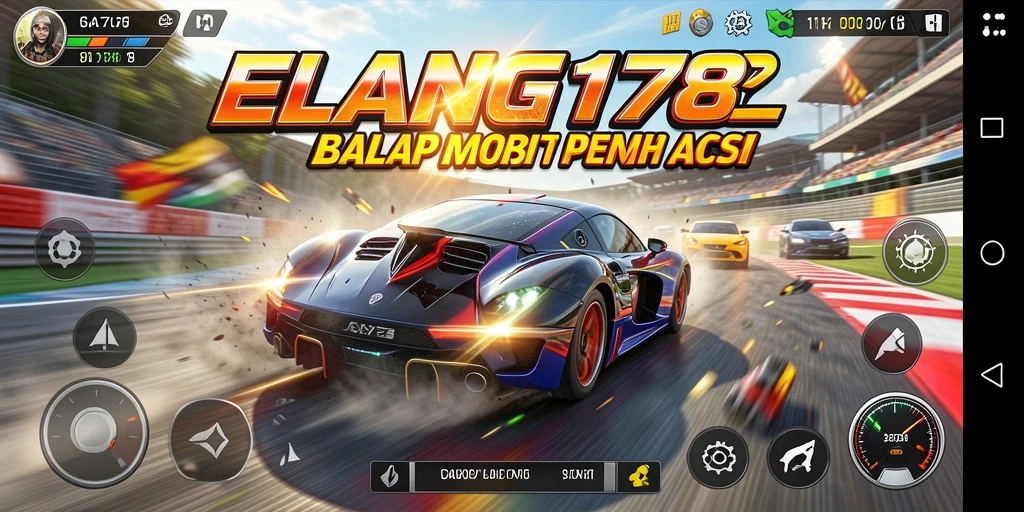 Tampilan gameplay ELANG178 yang memukau saat balapan cepat.
