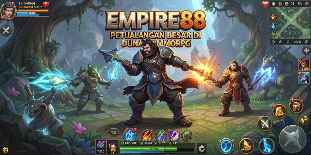 Screenshot utama EMPIRE88 menampilkan aksi pertempuran yang mendebarkan di dunia MMORPG.