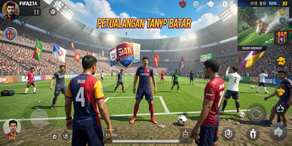 Tangkapan layar menampilkan aksi seru di dunia terbuka FIFA234.