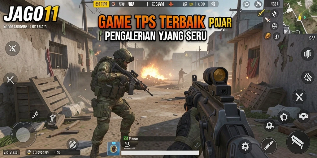 Tangkapan layar <strong>JAGO11</strong> menunjukkan aksi seru dalam pertempuran TPS.