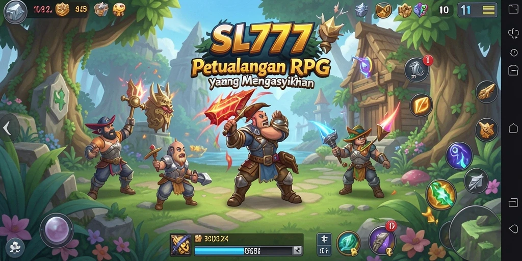 Tangkapan layar SL777 menunjukkan pertempuran epik dalam dunia RPG yang mendalam.