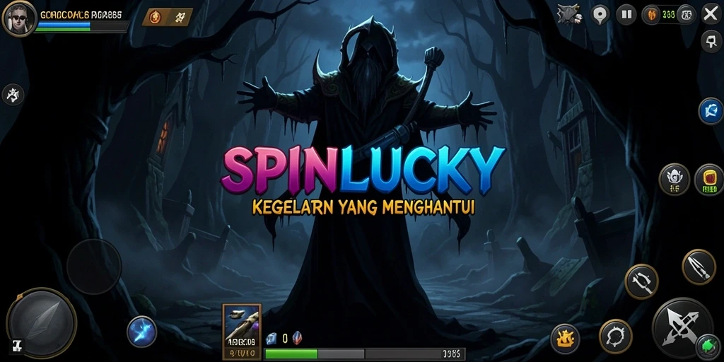 Screenshot gameplay SPINLUCKY yang menegangkan dan menakutkan.