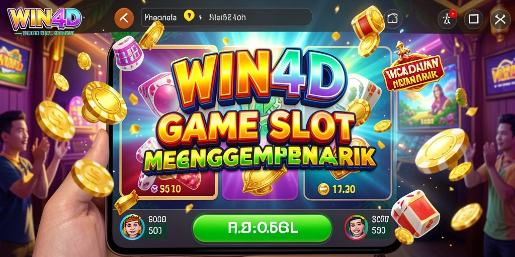 Screenshot gameplay WIN4D dengan berbagai tema slot menarik.